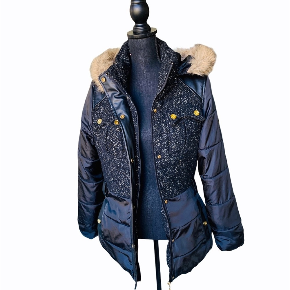 Coogi Women’s Puffer Detachable Faux Fur Down Jacket